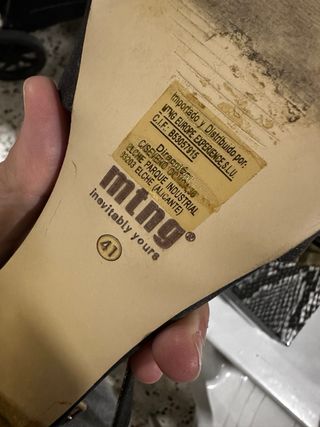 Zapatos Mustang Tacón Dorado Negro Talla 41