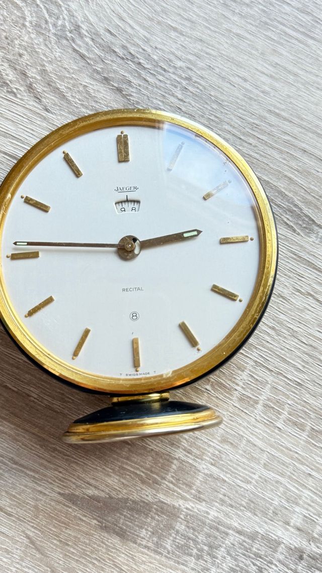 Reloj Jaeger LeCoultre suizo de sobremesa años 50