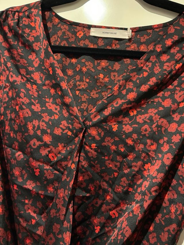 Body estampado flores cintura fruncida