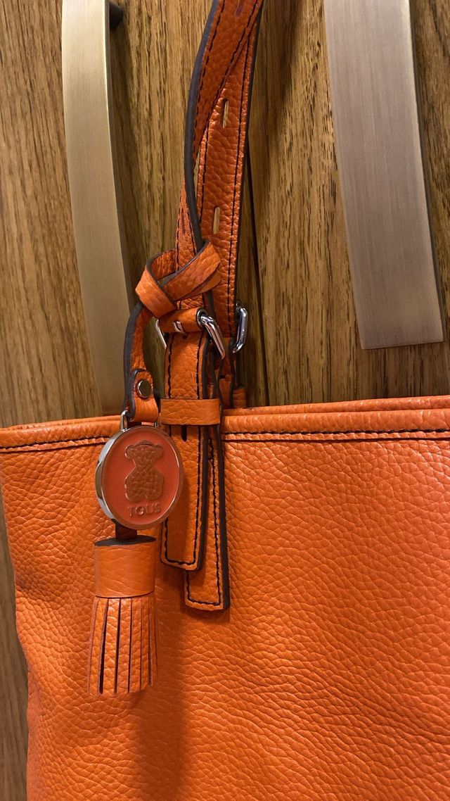 Bolso Tous Piel Naranja Nuevo Sin Estrenar