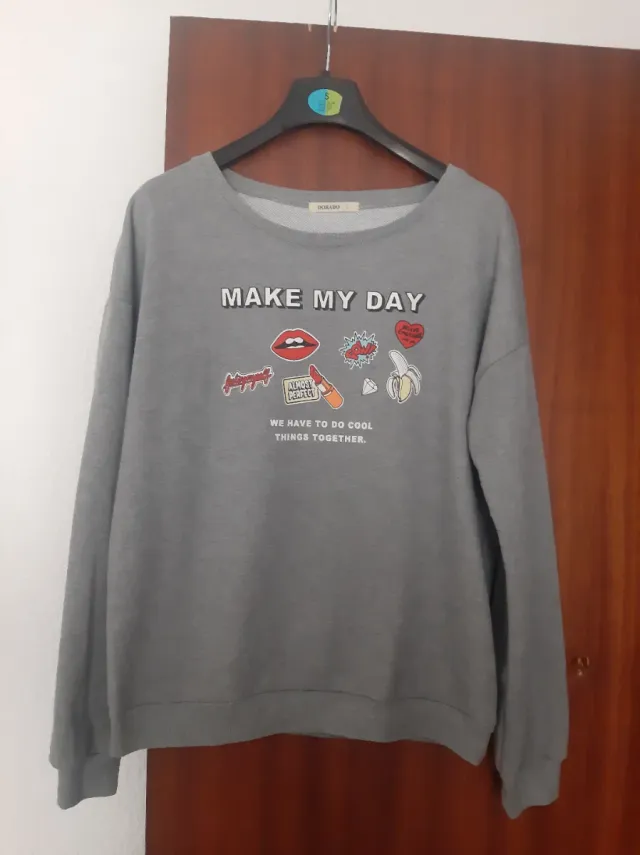 Sudadera gris Make My Day Talla L