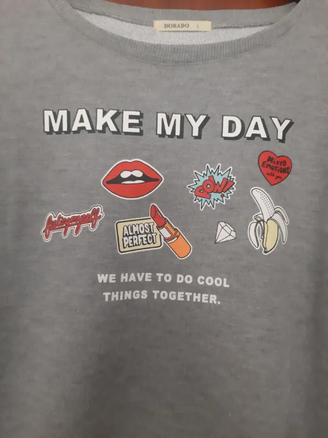 Sudadera gris Make My Day Talla L