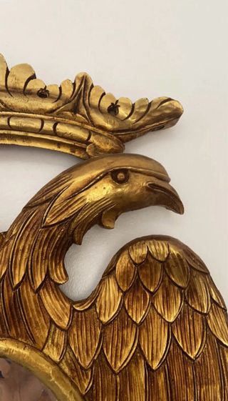 Espejo Antiguo Águila Bicéfala Madera Dorado