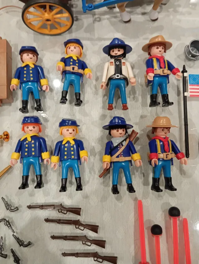 Lote Playmobil Soldados Nordistas con Carro