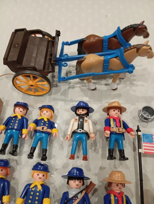 Lote Playmobil Soldados Nordistas con Carro
