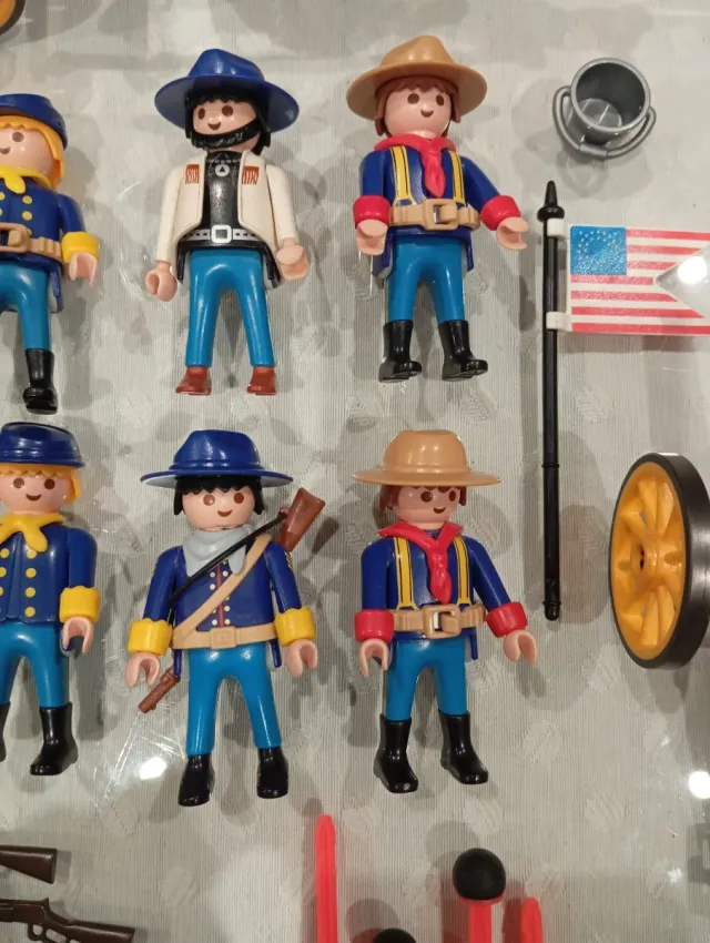 Lote Playmobil Soldados Nordistas con Carro