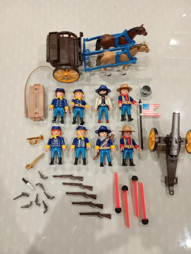 Lote Playmobil Soldados Nordistas con Carro