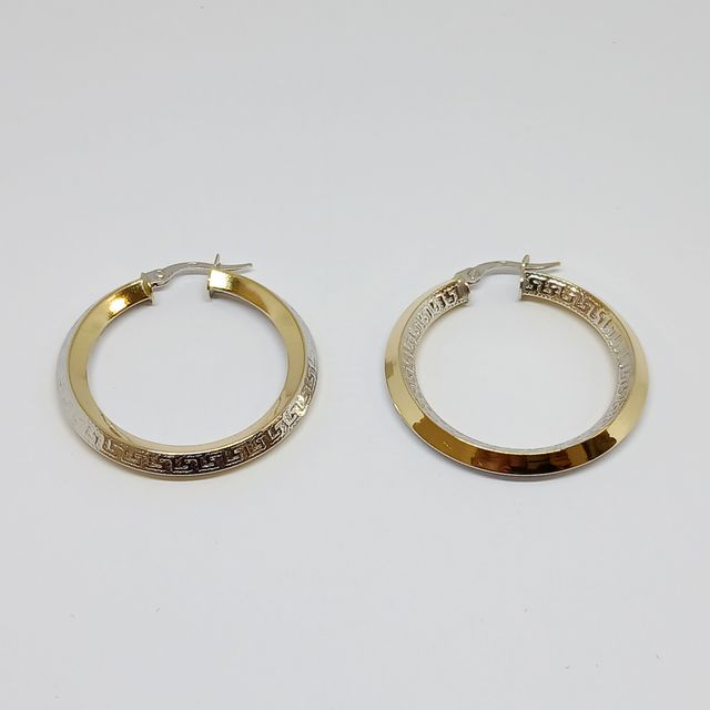 Pendientes Dos Oros 14k Aros Medianos Motivos