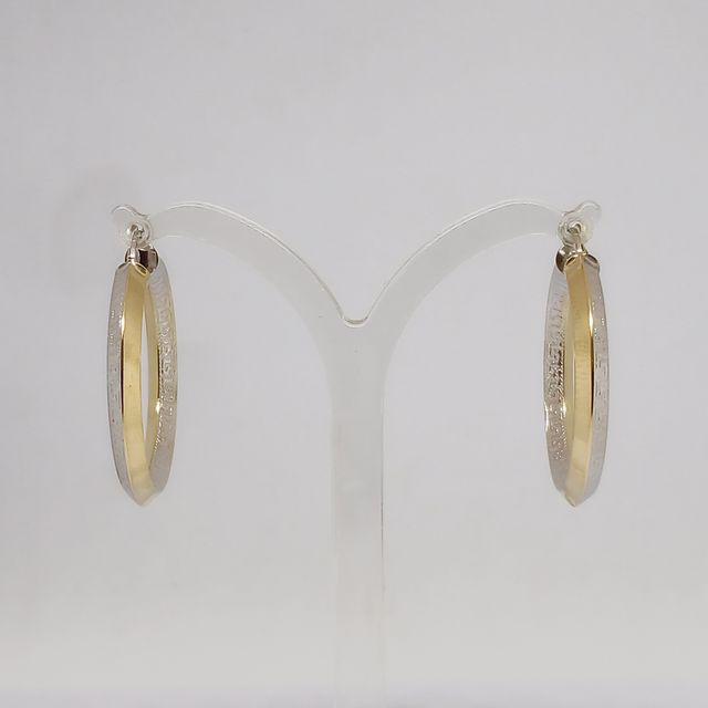 Pendientes Dos Oros 14k Aros Medianos Motivos