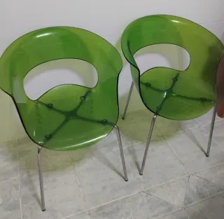 2 Sillas Diseño marca miss sb Policarbonato Verde