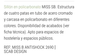 2 Sillas Diseño marca miss sb Policarbonato Verde
