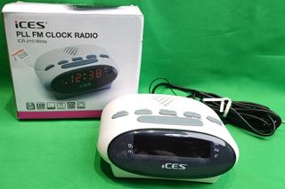 ICES PLL FM CLOCK RADIO ICR-210 WHITE
