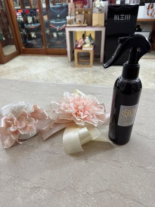 Confezione regalo fiocco, saponetta e profumo