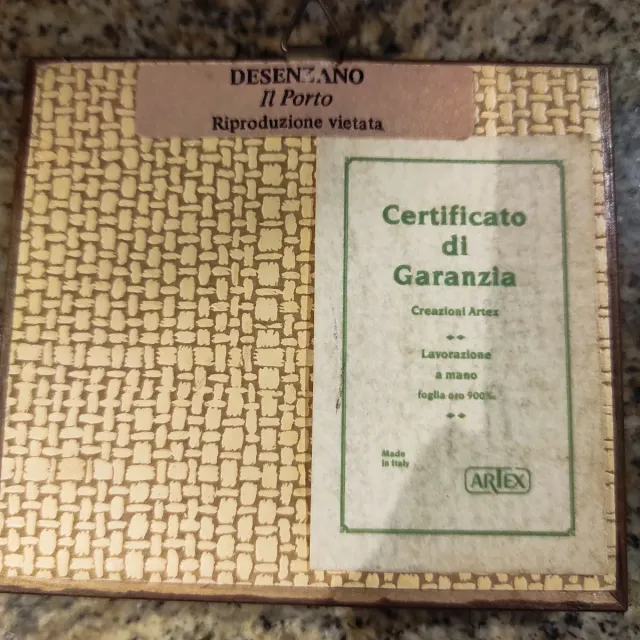 Quadretto 9x8,5 cm con scena marina