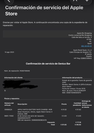 Apple Watch 4 Celular Gris/Plata