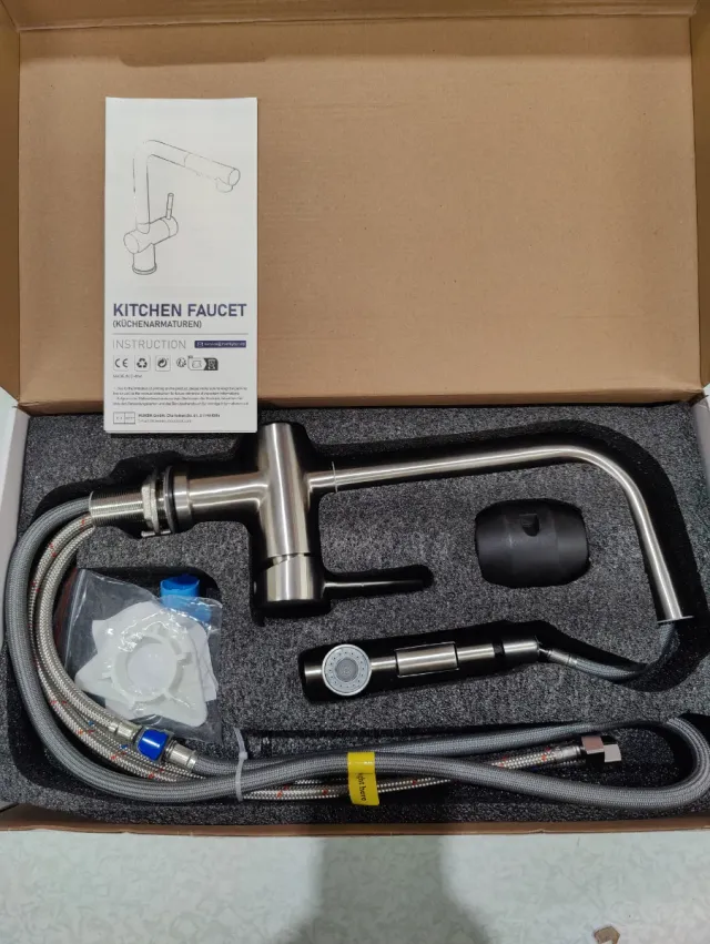 Grifo Cocina Negro y Plateado