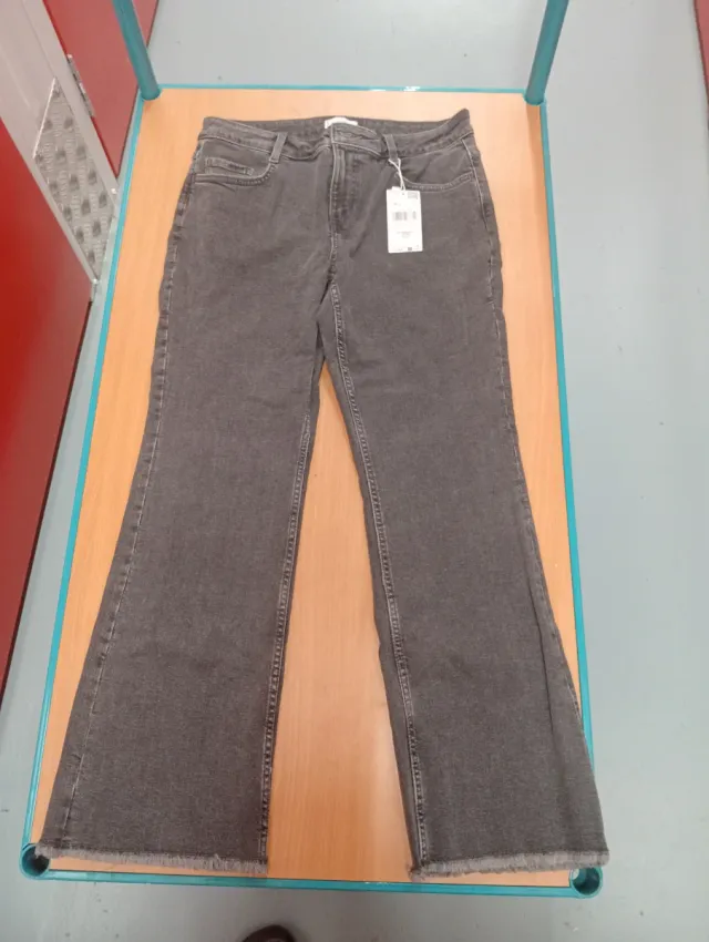 Pantalón Mango Mujer Gris