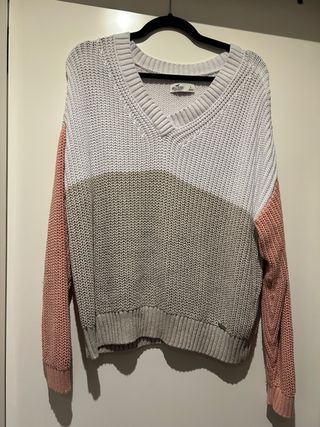 Jersey Hollister cuello pico multicolor