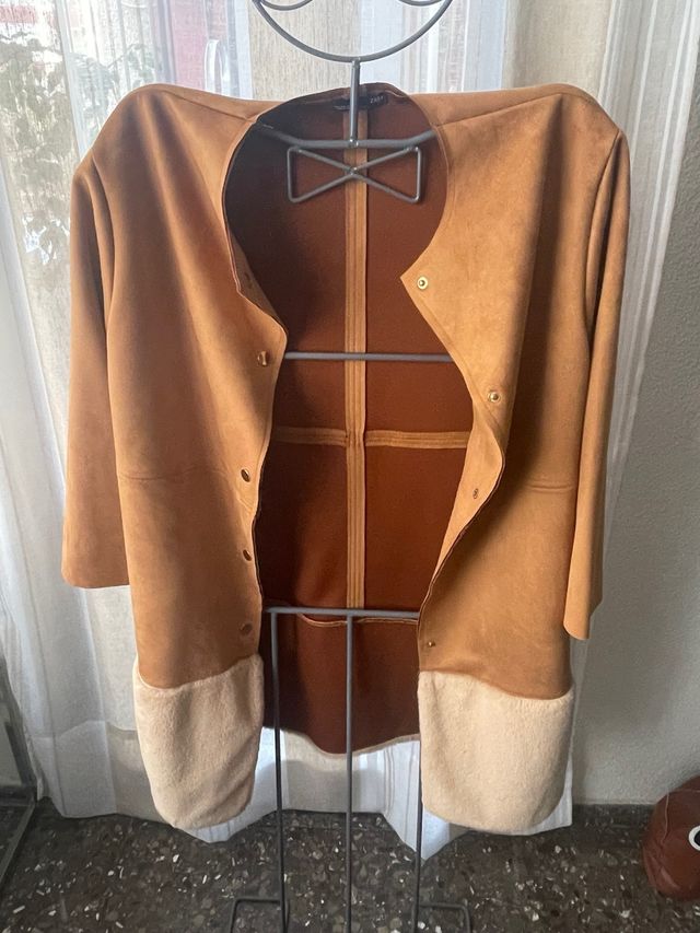 Chaquetón Beige y Marrón