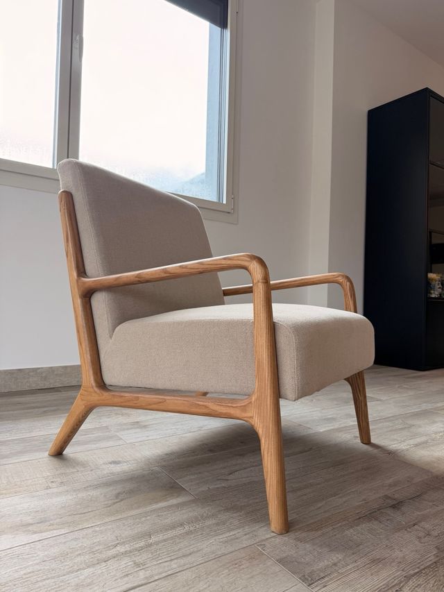 Butaca Zara Home Madera y Tela Beige