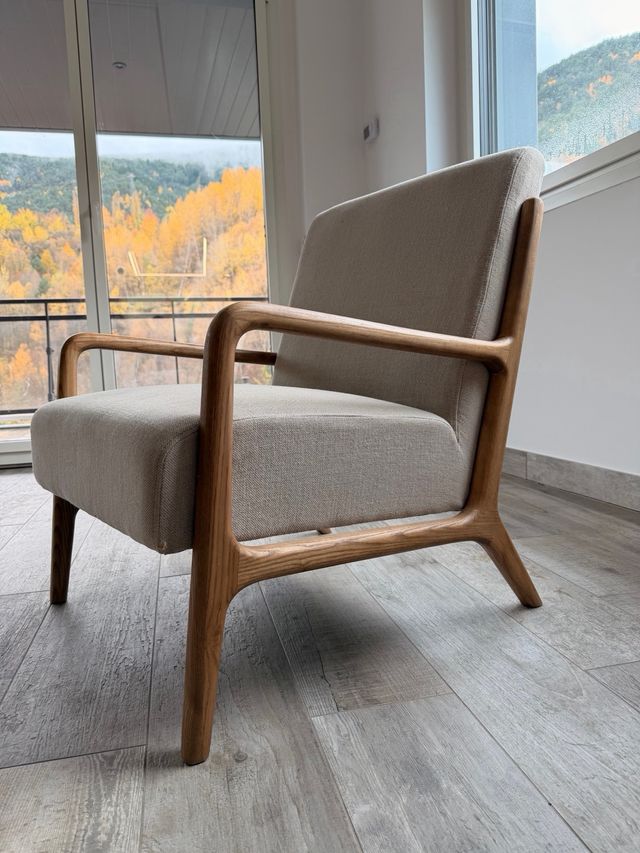 Butaca Zara Home Madera y Tela Beige