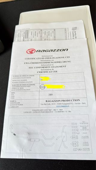 Escape Ragazzon Homologado Golf GTI 7/7.5/8