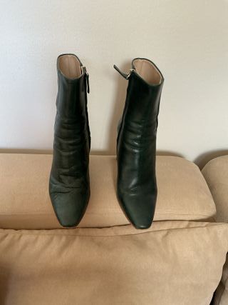 Botines de piel verde
