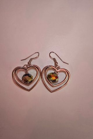 Orecchini Cuore con Cristallo Multicolore