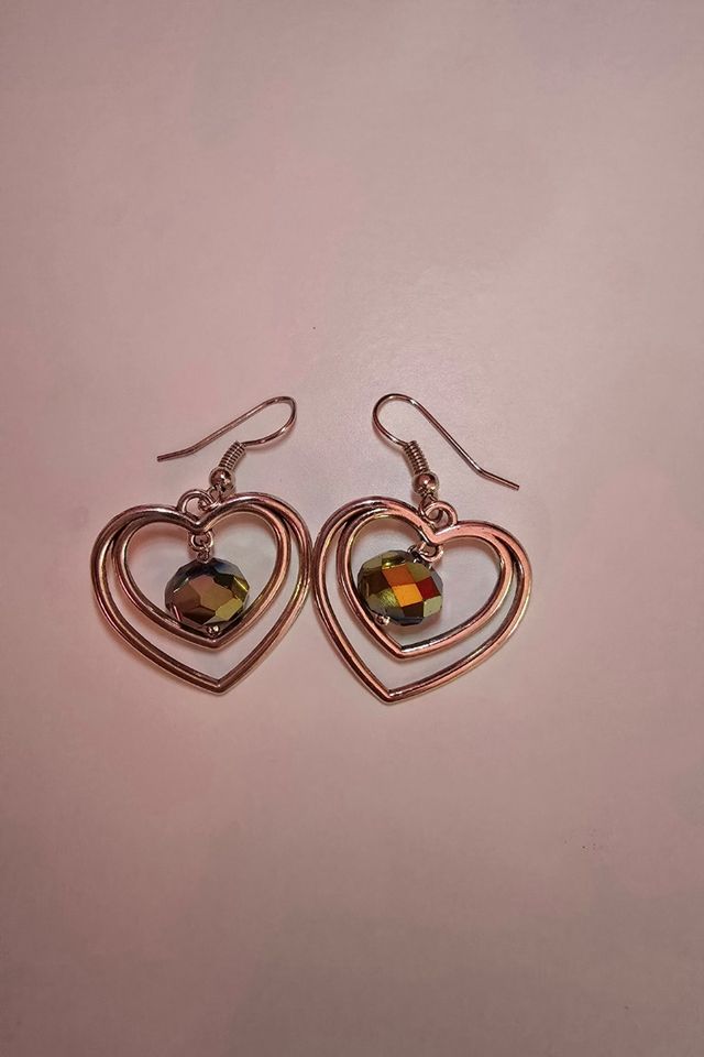 Orecchini Cuore con Cristallo Multicolore