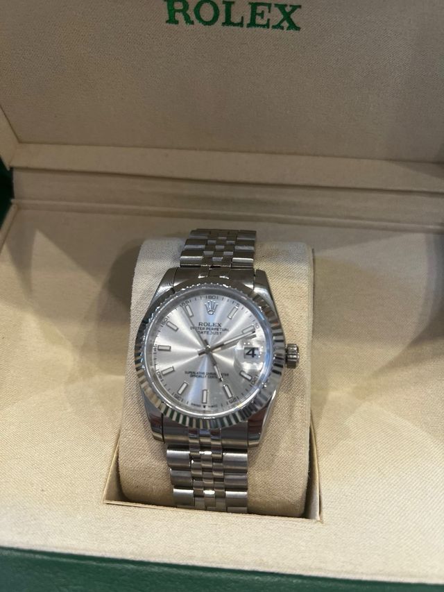 Rolex Oyster 36mm Plata/Blanco