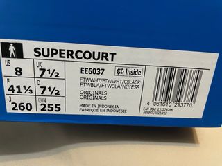 Adidas Supercourt Blancas Talla 41 1/3