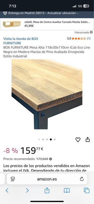 Mesa alta cocina y 2 taburetes