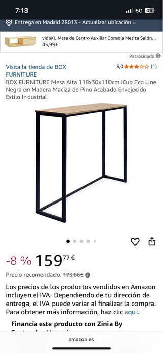 Mesa alta cocina y 2 taburetes