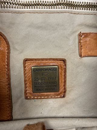 Borsa Campomaggi Beige con Stampa Rosa