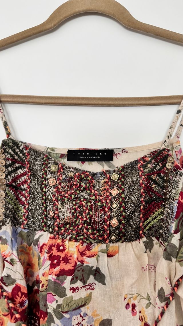 Top Twinset floral em algodão Tamanho XS