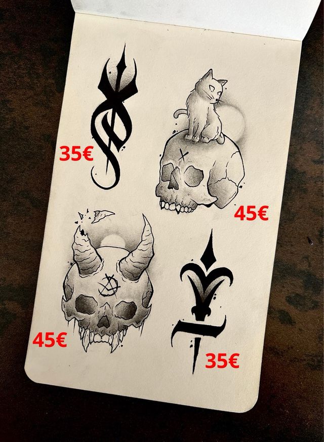 ¡DISEÑOS DISPONIBLES PARA TATUAR!