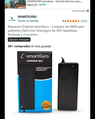 Cargador SmartGyro 48V Patinete Eléctrico