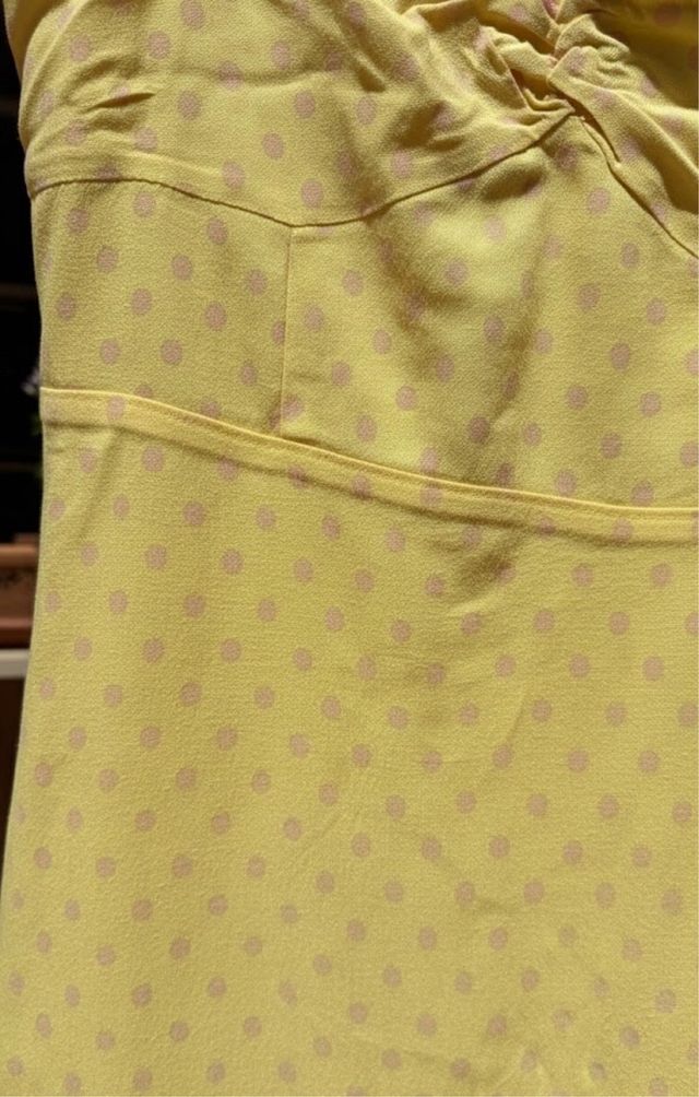 Vestido Mango lunares amarelo XXS