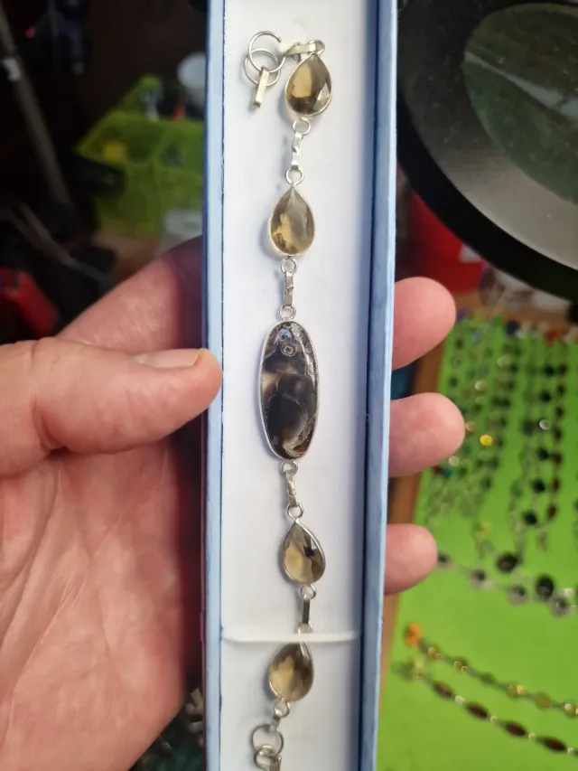 Pulsera Ágata Musgosa y Topacios Imperial