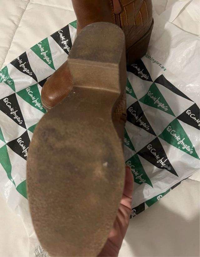 Botín tacón ancho marrón T36