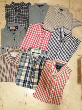 Lote 8 Camisas hombre Manga Larga Talla XL