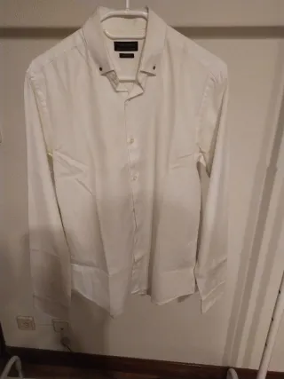 Camisa Zara Hombre Blanca Talla S