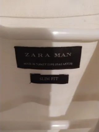 Camisa Zara Hombre Blanca Talla S