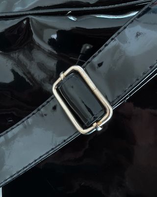 Borsa a Spalla Nera Lucida Vintage / Anni 2000