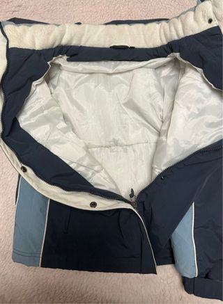 Chaqueta abrigo Kelme azul y gris