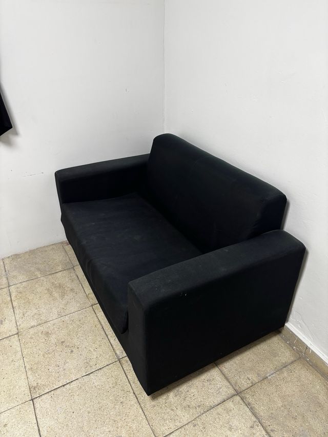 Sofá de 2 plazas negro