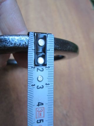 Llamador antiguo hierro forjado, aro 11 cm.