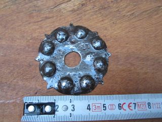Llamador antiguo hierro forjado, aro 11 cm.