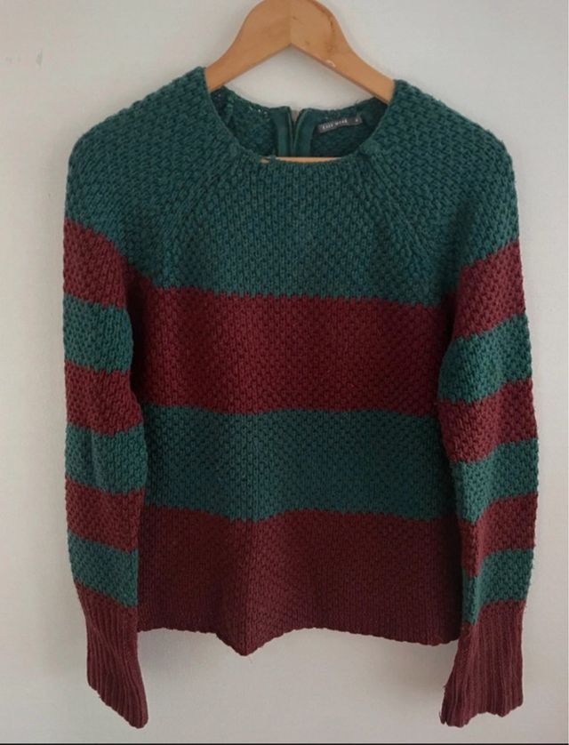 Jersey rayas verde y burdeos