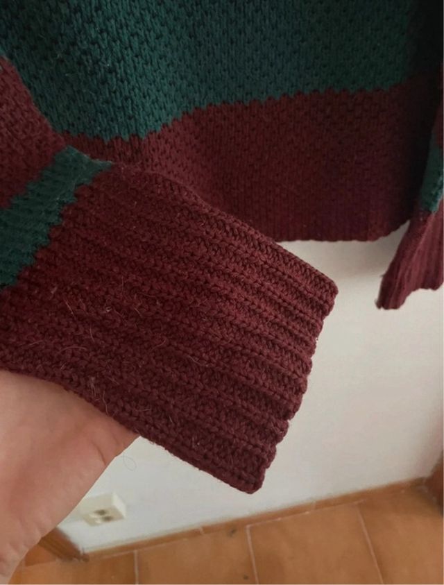 Jersey rayas verde y burdeos